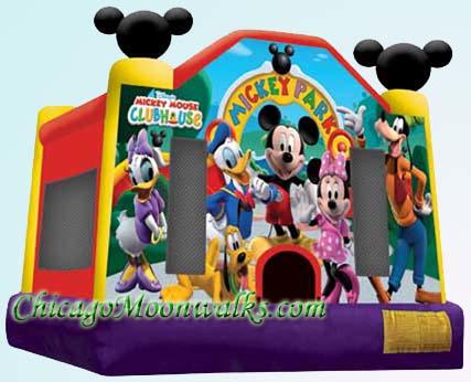 Chicago Mickey Mouse & Friends Mickey Park Deluxe Bounce House Rental. Chicago Moonwalks Rental.  Reserve Your Jumpy Inflatable Now.